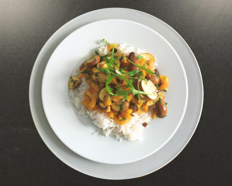 Basmati Reis, mit Gemüse, Rucola, vegane Variante