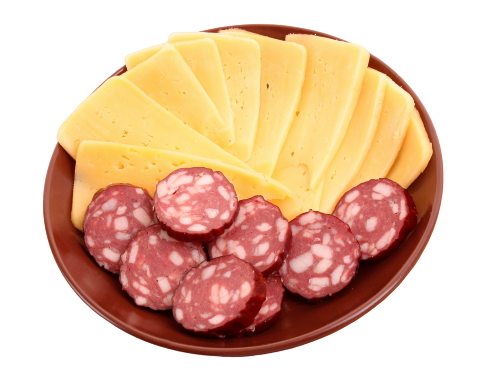 Teller,Wurst,Käse,ungesund,