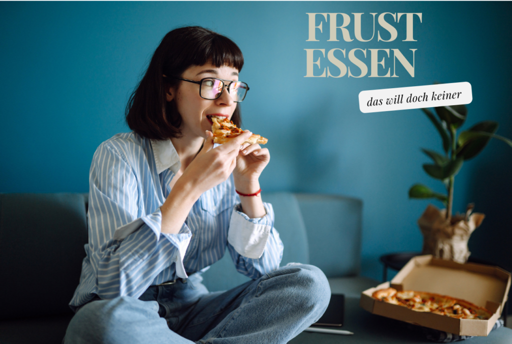 Frau,essen,Abends,Fernseher,Pizza,emotional Essen,ungesund,Frust,langeweile